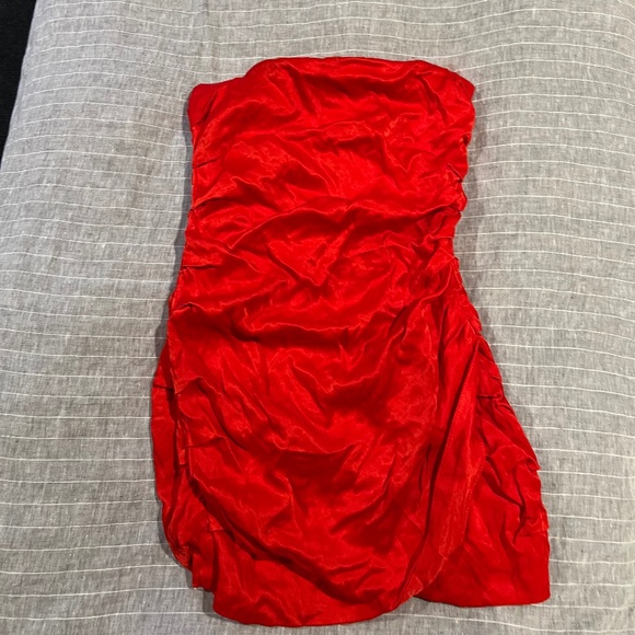 Zara - Red Strapless Dress - Size M - Picture 1 of 3